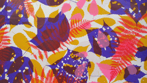 Red Fern with purple Ochre and Pink Leaves Screenprint on Paper