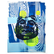 Load image into Gallery viewer, Cyanotype and Bear Mask Screenprint on Paper 18&quot; x 24&quot;