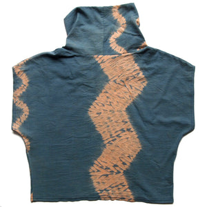 Indigo + Ochre Hand Woven Cotton High Neck Cozy Top