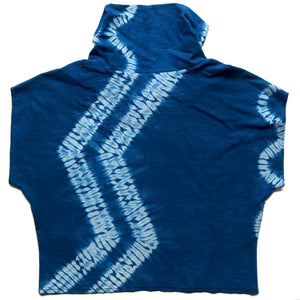 Indigo + Light Blue Hand Woven Cotton High Neck Cozy Top (Copy)