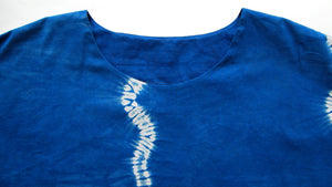 Indigo Stitch Resist Shibori Box Top (double row, left side)