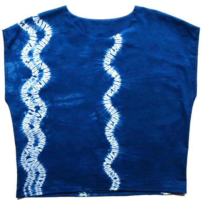 Indigo Stitch Resist Shibori Box Top (thriple row, right side)