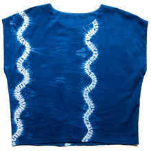 Load image into Gallery viewer, Indigo Stitch Resist Shibori Box Top (double row, right side)