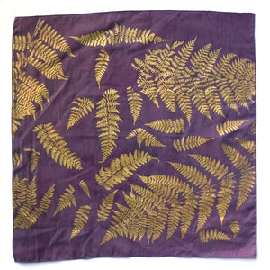 Purple Cotton Fern printed Bandana