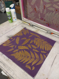 Purple Cotton Fern printed Bandana