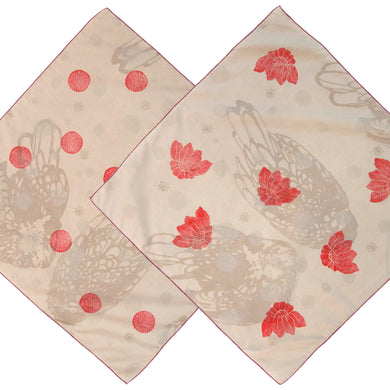 Cotton Voile Bandana with Chicken Print, Polka Dots and Flowers