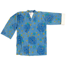 Load image into Gallery viewer, Light Blue Linen Cotton Kimono Style Wrap with Polka Dots