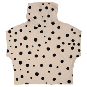 Bamboo Jersey Knit Cowl // Black Polka Dots on Cream