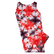 Load image into Gallery viewer, Reds Shibori Tent Dress with Polka Dots Print