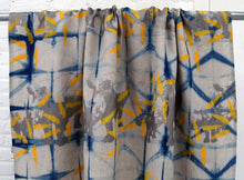 Load image into Gallery viewer, Indigo Dyed Linen with Printed Rhinos and Islands