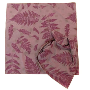 Naturally Dyed Cotton Bandana with Printed Ferns
