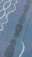 Load image into Gallery viewer, Indigo Dyed Linen Pineapple Blockprinted Table Runners