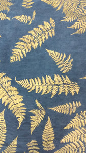 Indigo Dyed cotton Fern printed Bandana Scarves