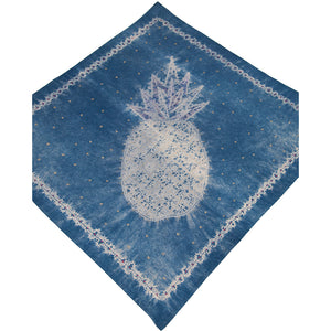 Stitching Resist Shibori + Embroidered Fabric; The Pineapple