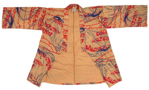 Mustard Yellow Silky Bamboo Kimono Style Wrap with Morse Code