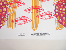 Load image into Gallery viewer, Hand Screenprinted Bamboo Hemp Jersey by Yard // Mustard Yellow, Magenta, Scarlet Red