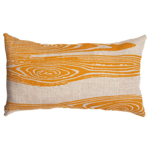 Woodgrain Printed Basketweave Heavy Linen Throw Pillows