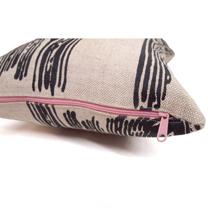 Custom Printed and Made Silkscreened Basketweave Linen Pillows