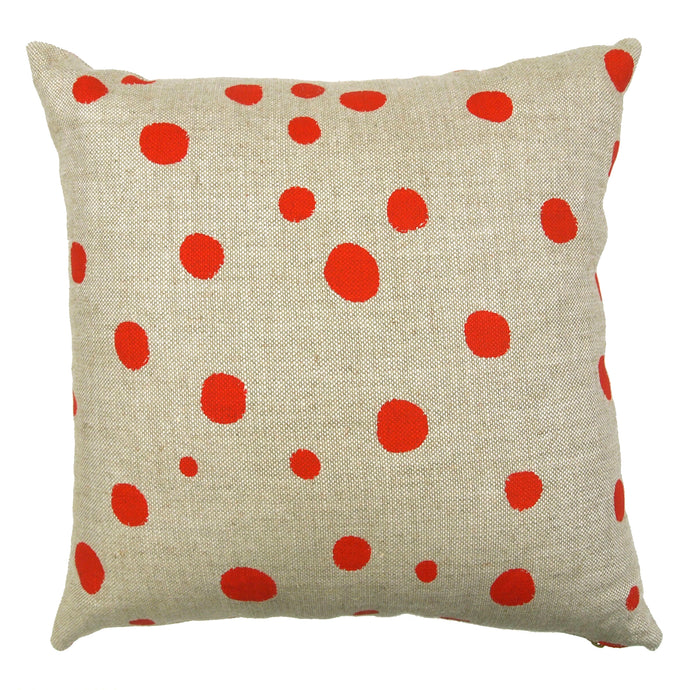 Polka Dot Basketweave Heavy Linen Throws Pillows