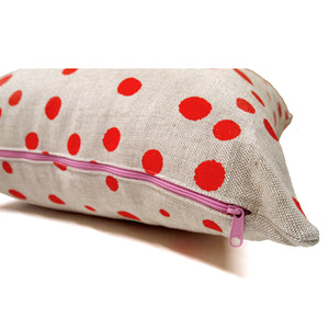 Polka Dot Basketweave Heavy Linen Throws Pillows