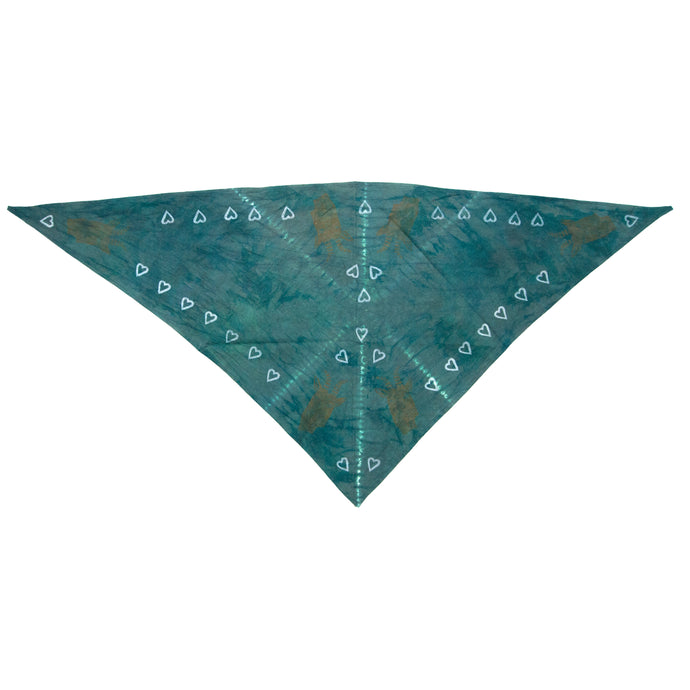 Cotton Triangle Scarf: Green