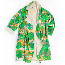 Load image into Gallery viewer, DUSTER: neutral cotton printed green, teal, mustard