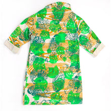 Load image into Gallery viewer, DUSTER: neutral cotton printed green, teal, mustard