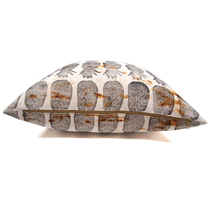 Rust Dyed Pineapple Block Print Pillow // Made to Order
