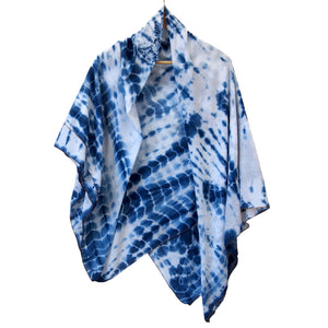 Large Shibori Indigo Bamboo Scarves