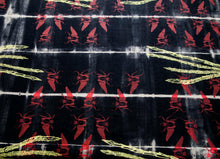 Load image into Gallery viewer, Black Linen Anti Shibori Dyed Printed with Goliath Beetles and Feather Rings