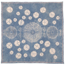 Load image into Gallery viewer, Stitching Resist Shibori + Embroidered Fabric; Pale Blue Bubbles