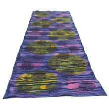 Load image into Gallery viewer, 17.75&quot; x 60&quot;  Multicolor and Blue Linen Table Runner with Wax and Ink Print