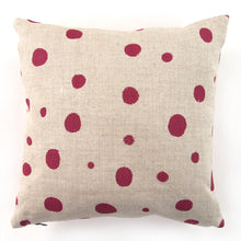Load image into Gallery viewer, 1/2 + 1/2 Hot Pink Polka Dot / Red Skeleton Basketweave Heavy Linen Throws Pillow