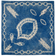 Load image into Gallery viewer, Stitching Resist Shibori + Embroidered Fabric; Crest