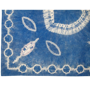 Stitching Resist Shibori + Embroidered Fabric; Crest