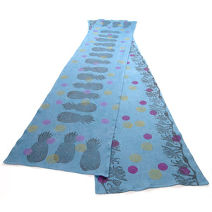 Indigo Dyed Linen Pineapple or Floral Blockprinted Table Runners