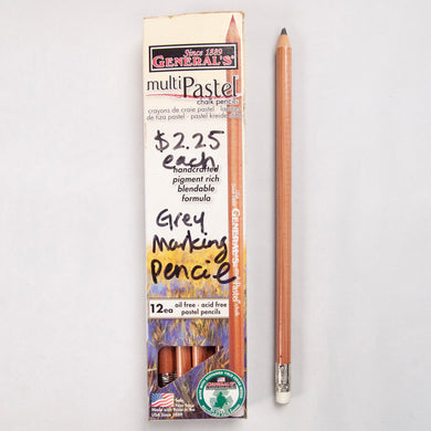 Grey Chalk Pastel Pencils w eraser