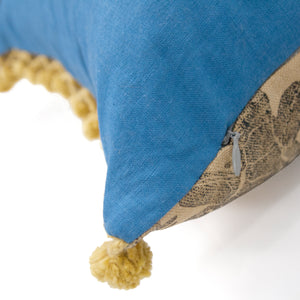 Olive Linen AntiDyed Shibori Blockprinted Throw Pillows