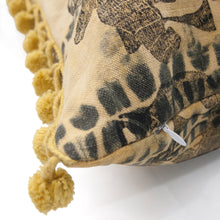 Load image into Gallery viewer, Olive Linen AntiDyed Shibori Blockprinted Throw Pillows