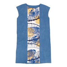 Load image into Gallery viewer, Panel Dress with Indigo Blue and Cream