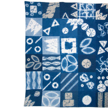 Load image into Gallery viewer, Patchwork Blanket of Indigo Dyed Squares as Throw or Queen Comforter
