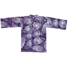 Load image into Gallery viewer, Purple Jersey Knit Kimono Style Wrap with Chickens