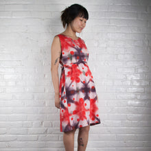 Load image into Gallery viewer, Reds Shibori Tent Dress with Polka Dots Print