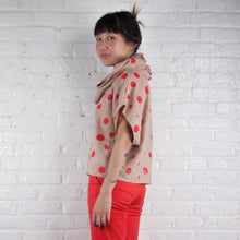 Load image into Gallery viewer, Cowl Neck Top // Anti Dyed Linen Blend with Coconut and Polka Dot Print