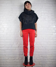 Load image into Gallery viewer, Hemp Fleece Cowl // Periwinkle Fireworks Remnants Etc on Cream