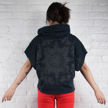 Load image into Gallery viewer, Hemp Fleece Cowl // purple with skeletons, fireworks, and coconuts