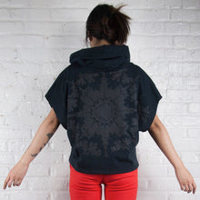 Load image into Gallery viewer, Hemp Fleece Cowl // Periwinkle Fireworks Remnants Etc on Cream