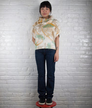 Load image into Gallery viewer, Indigo + Ochre Hand Woven Cotton High Neck Cozy Top