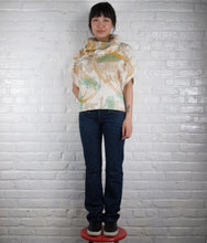 Load image into Gallery viewer, Cowl Neck Top // Pomegranate Tan with Fractal Print
