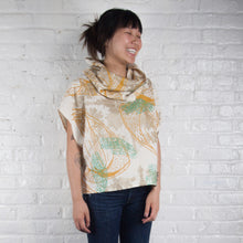 Load image into Gallery viewer, Indigo + Ochre Hand Woven Cotton High Neck Cozy Top